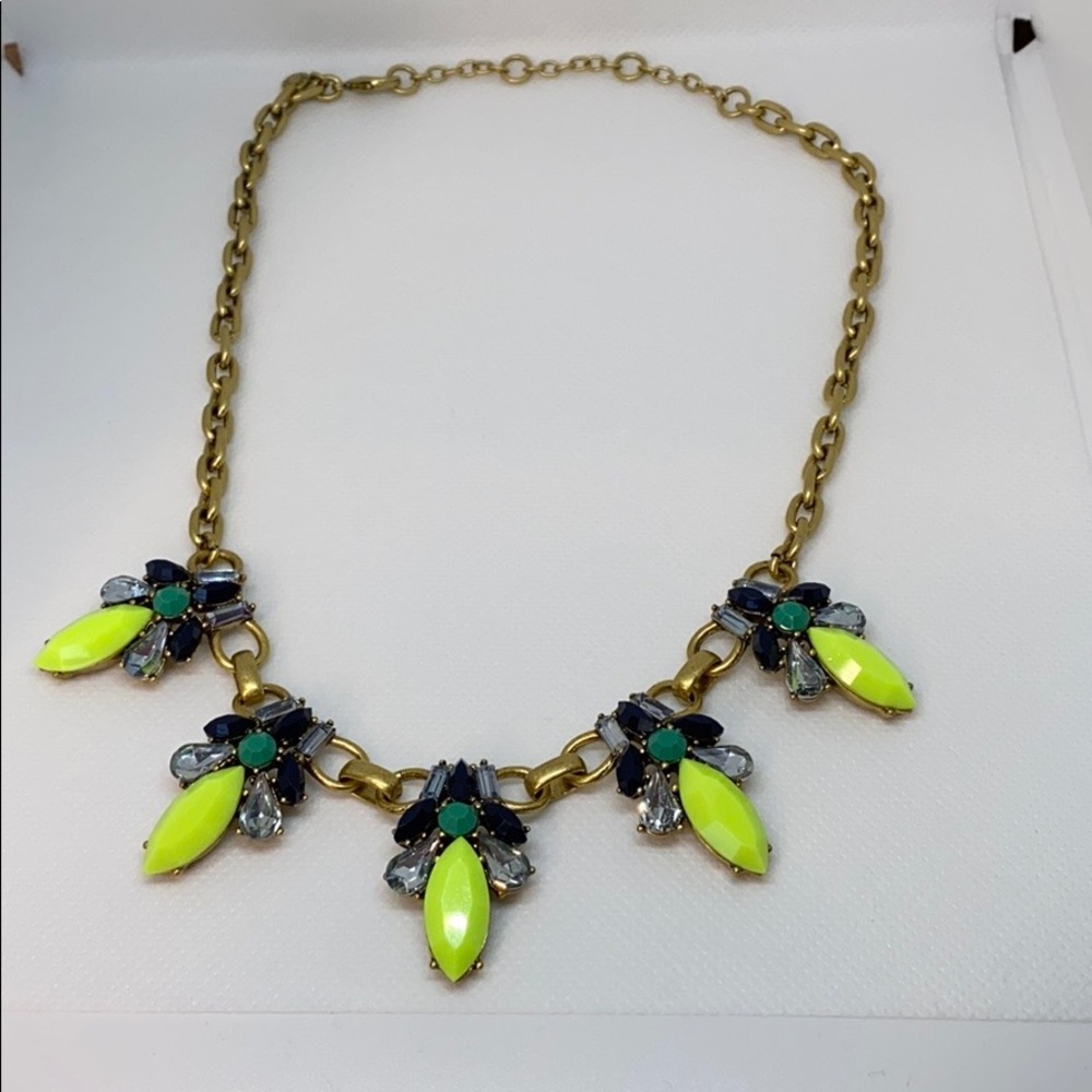 Jcrew Factory neon blue and green necklace